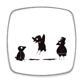 crows before bros - Viereckiger Kühlschrankmagnet - Weiß - Vorne