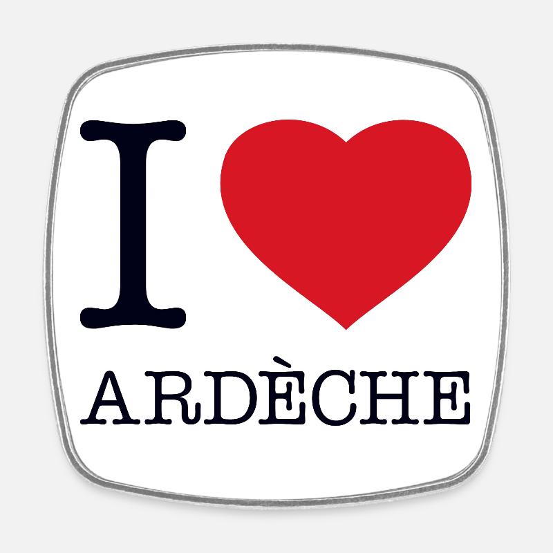 J’ADORE ARDECHE - Magnet carré - blanc