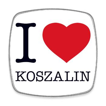 I LOVE KOSZALIN - Square fridge magnet - white - Front