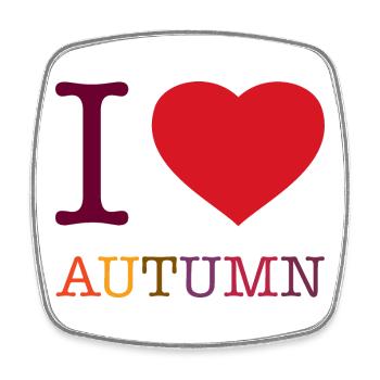 J’ADORE L’AUTOMNE - Magnet carré - blanc - Devant