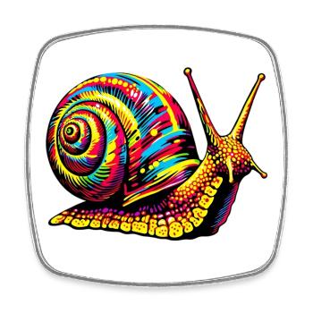 Escargot - Magnet carré - blanc - Devant