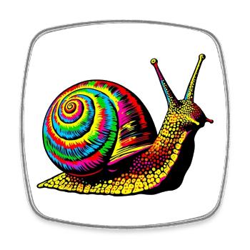 Snail - Square fridge magnet - white - Front