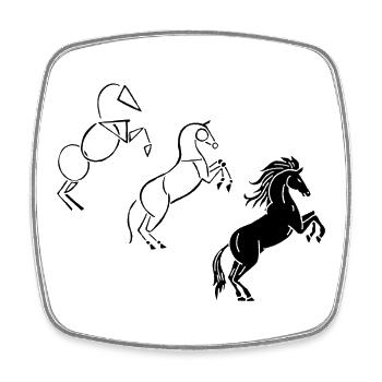 Draw me a black horse - Square fridge magnet - white - Front
