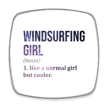 Windsurfen - Viereckiger Kühlschrankmagnet - Weiß - Vorne