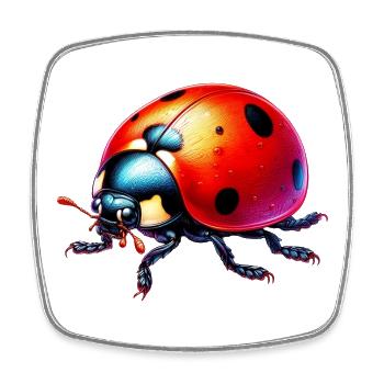 Coccinelle - Magnet carré - blanc - Devant