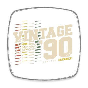 Vintage 1990's Vintage Born Retro Birthday - Square fridge magnet - white - Front
