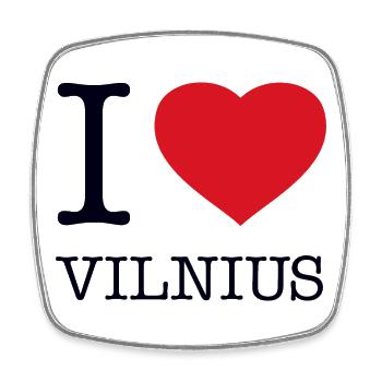 I LOVE VILNIUS Lithuania Litauen - Viereckiger Kühlschrankmagnet - Weiß - Vorne