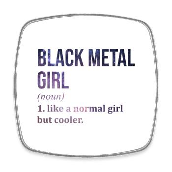 Black Metal - Viereckiger Kühlschrankmagnet - Weiß - Vorne