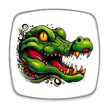Alligator Crocodile - Square fridge magnet - white - Front
