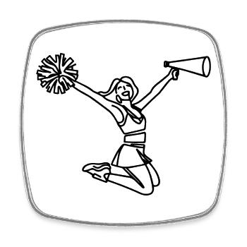 Cheerleader - Magnet carré - blanc - Devant