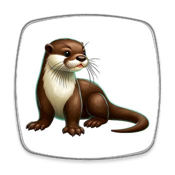 Otter - Square fridge magnet - white - Front