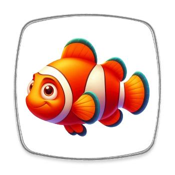 Clownfish - Square fridge magnet - white - Front