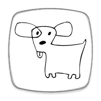 02 Doggie Shorts - Viereckiger Kühlschrankmagnet - Weiß - Vorne