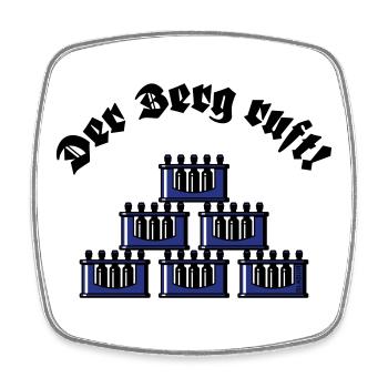 Der Berg Ruft! (Bier Bierkästen Bierkisten / Blau) - Viereckiger Kühlschrankmagnet - Weiß - Vorne