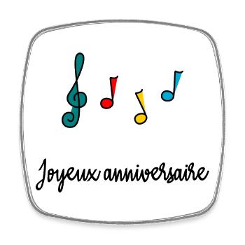 1. 1 AN. 1er ANNIVERSAIRE. ANNIVERSAIRE 1 AN - Magnet carré - blanc - Devant