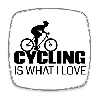 Cycling is what I love - Square fridge magnet - white - Front