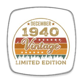 Geburtstag Dezember 1940 Geschenk Dezember 1940 - Viereckiger Kühlschrankmagnet - Weiß - Vorne