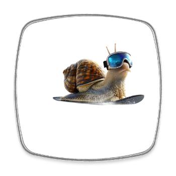 Cooler als die anderen, die Snowboard-Schnecke. - Viereckiger Kühlschrankmagnet - Weiß - Vorne