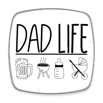 Dad Life Beer Grill Baby - Square fridge magnet - white - Front