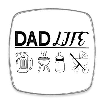 Dad Life – Humorvolles und Authentisches Papa Desi - Viereckiger Kühlschrankmagnet - Weiß - Vorne