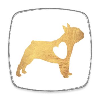 Pug Gold Dog Heart Pug Life Dog Love Fan Walk - Square fridge magnet - white - Front