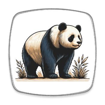 Panda - Magnet carré - blanc - Devant