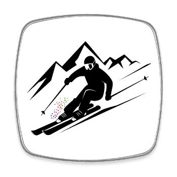 Skifahrer Ski Winter Winterurlaub Wintersport - Viereckiger Kühlschrankmagnet - Weiß - Vorne
