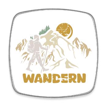 🏔️ Retro Wanderer – Abenteuer in den Bergen - Viereckiger Kühlschrankmagnet - Weiß - Vorne