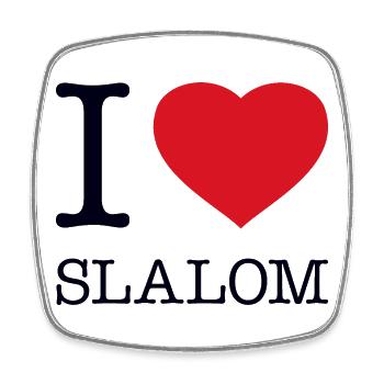 I LOVE SLALOM - Viereckiger Kühlschrankmagnet - Weiß - Vorne