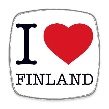 J’ADORE LA FINLANDE - Magnet carré - blanc - Devant