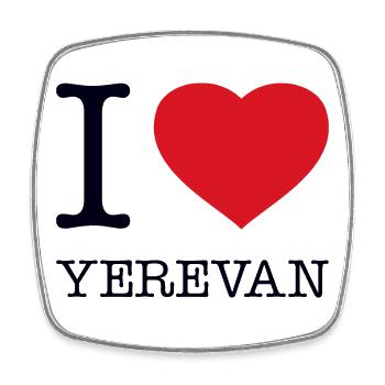 I LOVE YEREVAN Yerevan, Armenia, Armenia - Square fridge magnet - white - Front