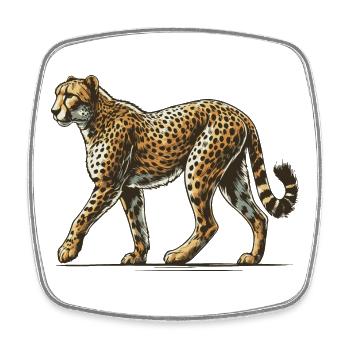 Gepard - Viereckiger Kühlschrankmagnet - Weiß - Vorne