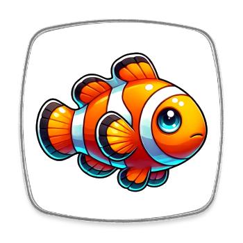 Clownfisch - Viereckiger Kühlschrankmagnet - Weiß - Vorne