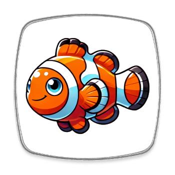 Clownfisch - Viereckiger Kühlschrankmagnet - Weiß - Vorne