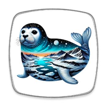 Seal - Square fridge magnet - white - Front