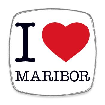 I LOVE MARIBOR - Square fridge magnet - white - Front