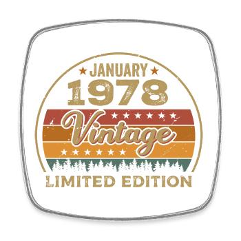 Legends were born in January 1978,January 1978 - Square fridge magnet - white - Front