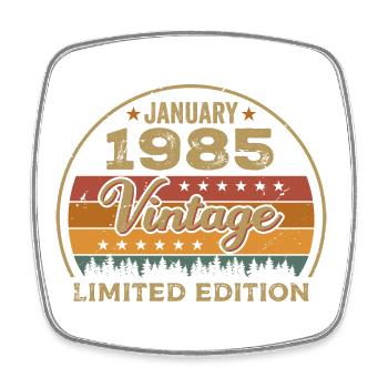 Legends were born in January 1985,January 1985 - Square fridge magnet - white - Front
