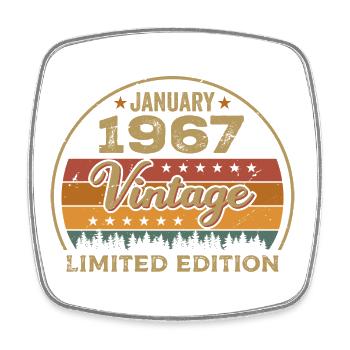 Legends were born in January 1967,January 1967 - Square fridge magnet - white - Front
