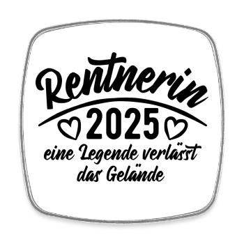 Rentnerin 2025 Eine Legende verlässt das Gelände - Viereckiger Kühlschrankmagnet - Weiß - Vorne