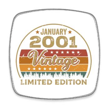 Legenden wurden im Januar 2001 geboren,Januar 2001 - Viereckiger Kühlschrankmagnet - Weiß - Vorne