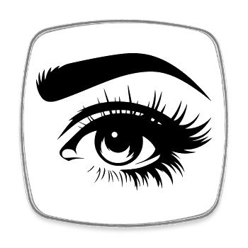 Monochrome Eye Silhouette - Square fridge magnet - white - Front