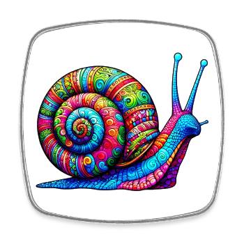 Snail - Square fridge magnet - white - Front