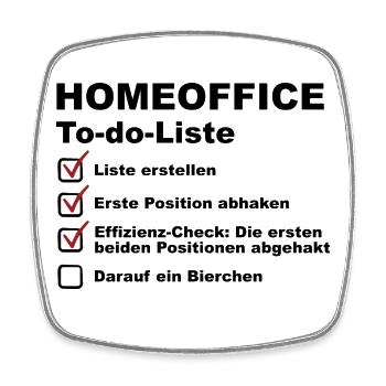 Homeoffice To do Liste - Bier Geschenk - Viereckiger Kühlschrankmagnet - Weiß - Vorne
