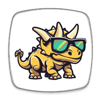 Dinosaurier triceratops Cool Comic - Viereckiger Kühlschrankmagnet - Weiß - Vorne