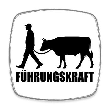 Kuh - Führungskraft - Landwirtschaft Geschenk - Viereckiger Kühlschrankmagnet - Weiß - Vorne