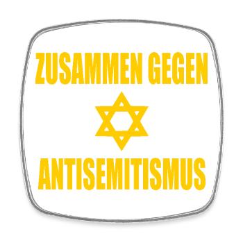 zusammen gegen antisemitismus - Viereckiger Kühlschrankmagnet - Weiß - Vorne