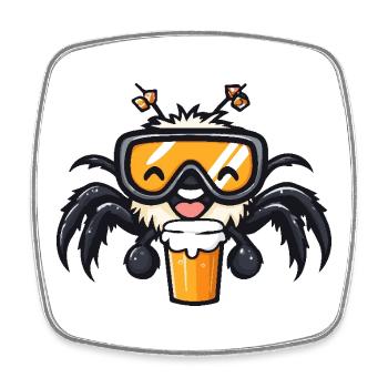Tarantula Après-Ski Bière - Magnet carré - blanc - Devant