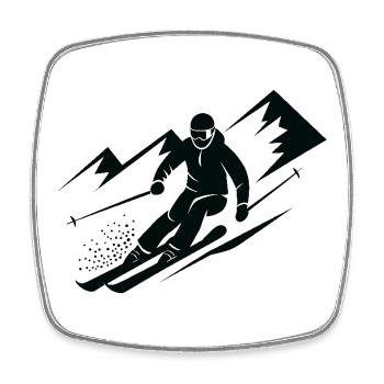 Skifahrer Ski Winter Winterurlaub Wintersport - Viereckiger Kühlschrankmagnet - Weiß - Vorne