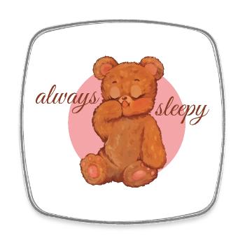 Always Sleepy Bears - Square fridge magnet - white - Front